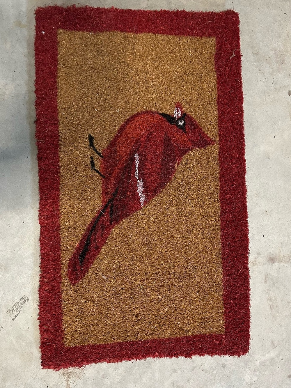 Red Cardinal Bird Doormat - Decorative Pets Bird Door Mat